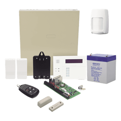 Kit Panel de Alarma / 40 Zonas Inalámbricas / 3 Particiones / Teclado-Receptor 6160RF / Sensor de Movimiento / 2 Contactos Magnéticos / Control Remoto