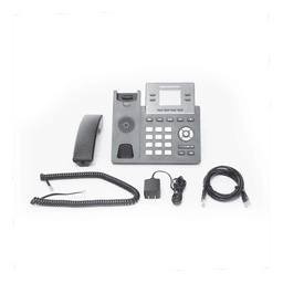 Teléfono IP Grado Operador, 4 líneas SIP con 2 cuentas, puertos Gigabit PoE, pantalla a color 2.4", codec Opus, IPV4/IPV6 con gestión en la nube GDMS