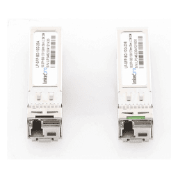 Transceptores Ópticos Bidireccionales SFP+ (Mini-Gbic) / Monomodo 1270 & 1330 nm / 10 Gbps / 1000BASE-BX / Conector LC/UPC Simplex / DDM / Hasta 20 km / 2 Piezas 