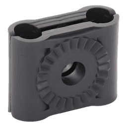 Sujetador Plástico para Cable Coaxial / Doble Canal / 3/8" (9.5 mm) a 11 mm / Varilla Roscada 3/8" o M10 / Paquete de 10