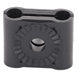 Sujetador Plástico para Cable Coaxial / Doble Canal / 3/8" (9.5 mm) a 11 mm / Varilla Roscada 3/8" o M10 / Paquete de 10