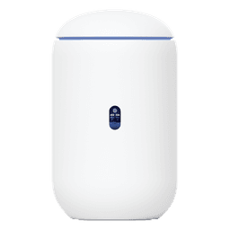 UniFi Dream Router con WiFi 6, 4 puertos LAN Gigabit de los cuales 2 son POE 802.3af. Aplicaciones UniFi Network, Protect y Access pre-instaladas. Pantalla LCD