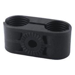 Sujetador Plástico para Cable Coaxial / Doble Fijación / 5/8" / Varilla Roscada 3/8" o M10 / ISO 9001:2015 y RoHS