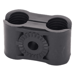 Sujetador Plástico para Cable Coaxial / Doble Fijación / 5/8" / Varilla Roscada 3/8" o M10 / ISO 9001:2015 y RoHS