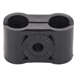Sujetador Plástico para Cable Coaxial / Doble Fijación / 5/8" / Varilla Roscada 3/8" o M10 / ISO 9001:2015 y RoHS