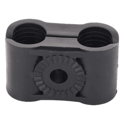 Sujetador Plástico para Cable Coaxial / Doble Fijación / 5/8" / Varilla Roscada 3/8" o M10 / ISO 9001:2015 y RoHS