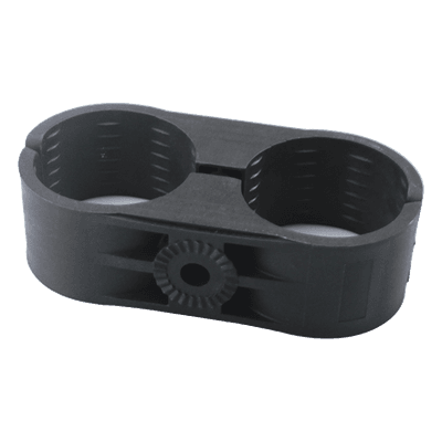 Sujetador Plástico para Cable Coaxial / Doble Soporte / 1-5/8 in / Máx 2 in (51 mm) / Varilla 3/8' o M10