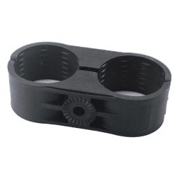 Sujetador Plástico para Cable Coaxial / Doble Soporte / 1-5/8 in / Máx 2 in (51 mm) / Varilla 3/8' o M10
