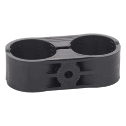 Sujetador Plástico para Cable Coaxial / 2 Cables / 2-1/4" / Ajuste 2.48 a 2.56 in (63 a 65 mm) / Montaje Varilla 3/8" o M10