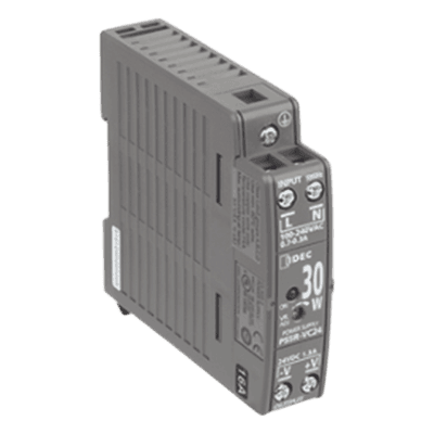 Fuente de alimentación conmutada de 24 VDC a 30 W, entrada universal 100-240 VCA, para montaje en riel DIN