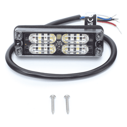 Luz de Advertencia LED de Montaje en Superficie / 12 LEDs de 1 W / 36 Patrones de Destello / IP67 / SAE Clase I / 0.5 Pulgadas de Profundidad