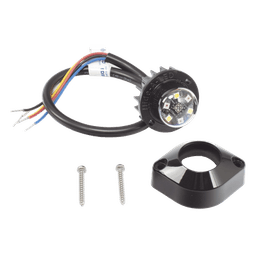 Estrobo Oculto de 6 LED, Ambar/Blanco, Lente Transparente, Bisel Negro