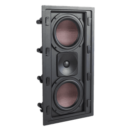 Bocina de pared / 2 woofers de fibra de carbono 6.5'' (16.5 cm) / Tweeter de titanio 1'' (2.5 cm) / 200W / Chasis de aluminio extruido / Parrilla invisible