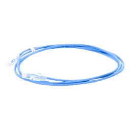 Cable de Parcheo Slim UTP Cat6A - 2 Metros (6.56 Pies) Azul, Diámetro Reducido (28 AWG)