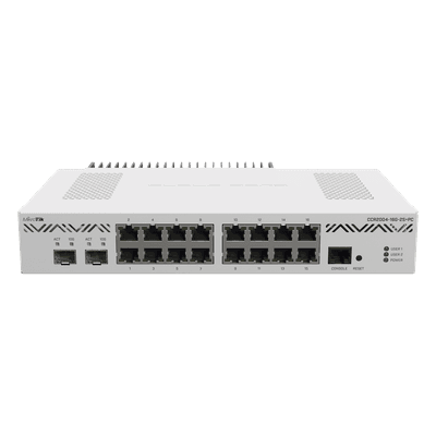 Router Cloud Core / 16 Puertos Gigabit / 2 SFP+ 10G / CPU 4 Núcleos 1.2 GHz / Enfriamiento Pasivo