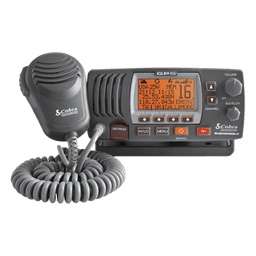 Radio móvil marino VHF clase D con antena interna de GPS, función de megafonía y grabador automático de 20 segundos de audio recibido. cuenta con los canales Internacionales, de Canadá y Estados Unidos