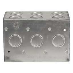 Caja Multigang de 3 Gangs/ Profundidad de 3-1/2 Pulgadas (8.89 cm)/ 19 Entradas de 1/2 - 3/4 Pulgadas (1.27 - 1.91 cm)