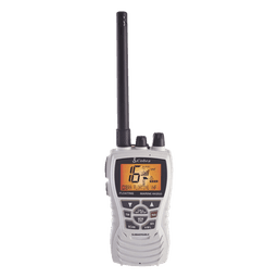 Radio portátil marino, flotante y sumergible con función de eliminación de agua de la bocina mediante vibración,  potencia de RF de 6 Watts.