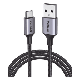 Cable USB-A a USB-C | 2 Metros (6.56 Pies) | Transferencia de Datos de 480 Mbps | Carga Rápida | QC 4.0/3.0/2.0 | FPC | AFC | Protección Integrada | Caja de Aluminio | Nylon Trenzado | Color Negro