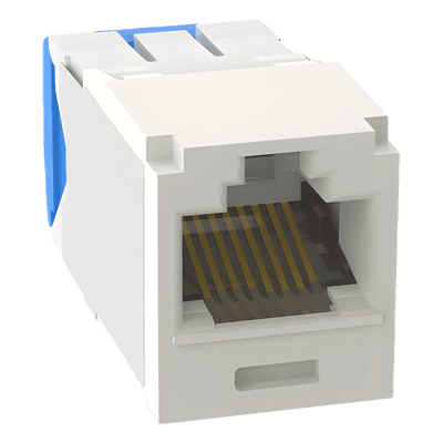 Conector Jack RJ45 / Cat 6A / Mini-Com TG / Sin Blindaje / Gel Anti-Corrosión / 22-26 AWG / Color Blanco Mate