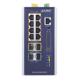 Switch Industrial Administrable Capa 3, Con 8 Puertos PoE Gigabit 802.3bt, 2 Puertos SFP de 1 G / 2.5 G, 2 Puertos SFP 10 G
