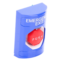Botón De Salida De Emergencia Con Bocina De Advertencia Integrada, Interior/Exterior, Texto En Ingles, Tapa Protectora De Policarbonato Súper Resistente, Neumático