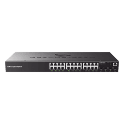Switch PoE+ Administrable / 24 Puertos 10/100/1000 Mbps + 4 SFP / 360W PoE Total / Switching 56 Gbps / Cloud GWN Sin Costo / Montable en Rack