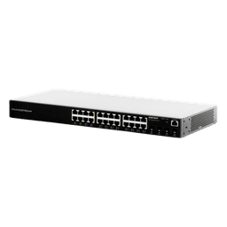 Switch PoE+ Administrable / 24 Puertos Gigabit / 4 SFP Uplink / 360W PoE Total / 56 Gbps Switching / Cloud Gratuito / Rack 19"
