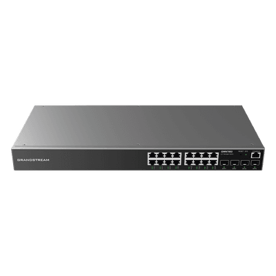 Switch Gigabit Administrable / 16 Puertos RJ45 10/100/1000 Mbps / 4 Puertos SFP Uplink / 40 Gbps Capacidad de Conmutación