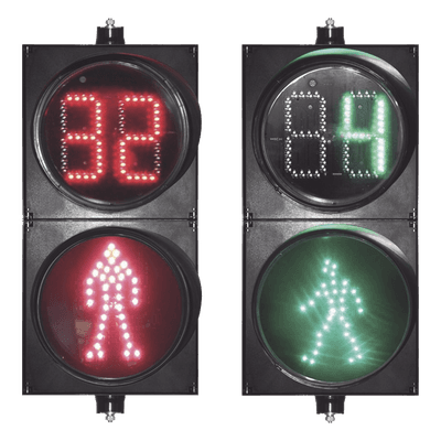 Semáforo Peatonal / Cuenta Regresiva / Diámetro 20 cm / LED Alta Potencia / 110V CA / IP Exterior / -40 °C a +80 °C