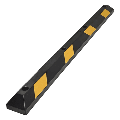Tope Vehicular P / Estacionamiento / 183cm / Color Negro-Amarillo / 8 Franjas Reflejantes.