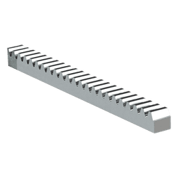 Cremallera de Acero / 2 m (6.6 ft) de Longitud / Módulo 4 / Carga 3000 kgf / Sección 22 x 22 mm / Galvanizado Electrolítico