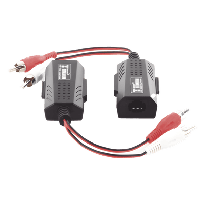 Balun Extensor de Audio Analogo Estereo RCA a RJ45 / Distancia 800 Metros (2625 Pies) / Cable CAT5-6 / Conector 100% Cobre / Protección TVS, Calidad Premium