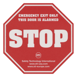 Etiqueta de Advertencia / Puerta con Alarma / Adhesivo / Resistente a Condiciones Extremas / Tamaño Estándar Comercial