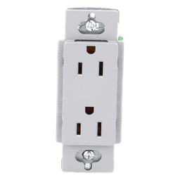 Contacto Dúplex de Pared / 15 A / 125 V / Placa Frontal Gris / Instalación Sin Tornillos Visibles / Compatible Multi-Gang