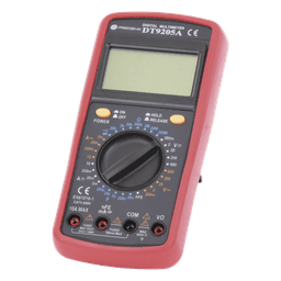 Multímetro Digital / 600 V CC/CA CAT II / 1999 Recuentos / LCD 67 x 42 mm / Corriente 10 A / Resistencia 200 MΩ / HFE Transistores