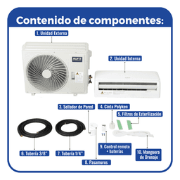 Minisplit Inverter Wi-Fi / SEER 17 / 12,000 BTUs (1 TON) / Refrigerante R32 / Solo Frío / 220 Vca / 23 dB / Control por Voz