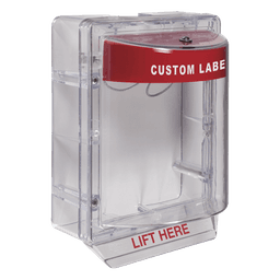 Cubierta Protectora Serie Stopper II® De Policarbonato, Con Bocina, Espaciador Transparente, Montaje en Superficie, Etiqueta Personalizada