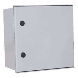 Gabinete de Poliéster IP65 / 400 x 400 x 200 mm / Carga 25 kg / Placa Trasera 307 x 386 mm / Cerradura con Llave / Uso en Intemperie