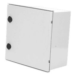 Gabinete de Poliéster IP65 / 400 x 400 x 200 mm / Carga 25 kg / Placa Trasera 307 x 386 mm / Cerradura con Llave / Uso en Intemperie