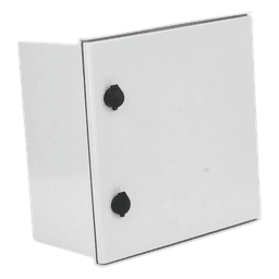 Gabinete de Poliéster IP65 / 400 x 400 x 200 mm / Carga 25 kg / Placa Trasera 307 x 386 mm / Cerradura con Llave / Uso en Intemperie