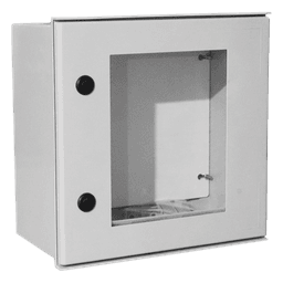 Gabinete de Poliéster IP65 / Puerta Transparente / 400 x 400 x 200 mm / Carga 25 kg / Placa Trasera Incluida