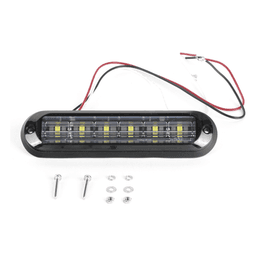 Luz Auxiliar Ultra Brillante / IP67 / 6 LEDs 3W / 12 Patrones / 142.6x36x14mm / Rojo-Azul / 0.47x0.12x0.05ft