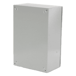 Gabinete de Acero para Exterior / IP55 / IK10 / 400 x 600 x 250 mm / Ventilación Forzada 110 VCA / Carga 25 kg / Placa Trasera 350 x 565 mm