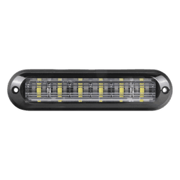 Luz Auxiliar Ultra Brillante  IP67 de 6 LEDs, Color Ambar/Claro, con mica transparente y bisel negro