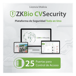 Licencia de Software / Control de Acceso / 25 Puertas / Vitalicia / Biométricos Green Label / ZKBio CVSecurity