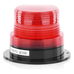 Burbuja Brillante de Larga Vida Útil, con 8 LEDs Color Rojo, Domo Rojo, 110 Vca
