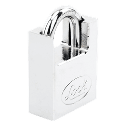 Candado de acero / Guarda anti-palanca / Cromo satinado / Doble cerrojo / 40 mm (1.57 in) / Nivel de seguridad 7 / Llave Abloy