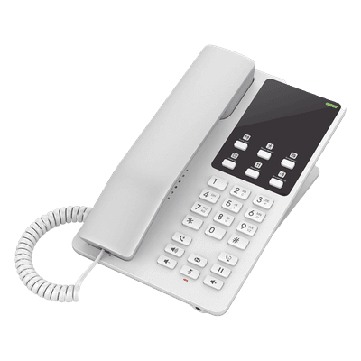 Teléfono IP Hotelero, 2 líneas SIP con 2 cuentas, codec Opus, IPV4/IPV6, color blanco, con gestión en la nube GDMS