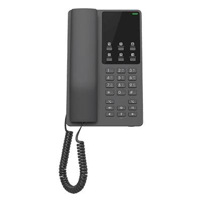 Teléfono IP Hotelero / 2 Líneas SIP / Audio HD Opus / 6 Teclas Programables / 10 Marcación Rápida / Montaje Pared o Escritorio
